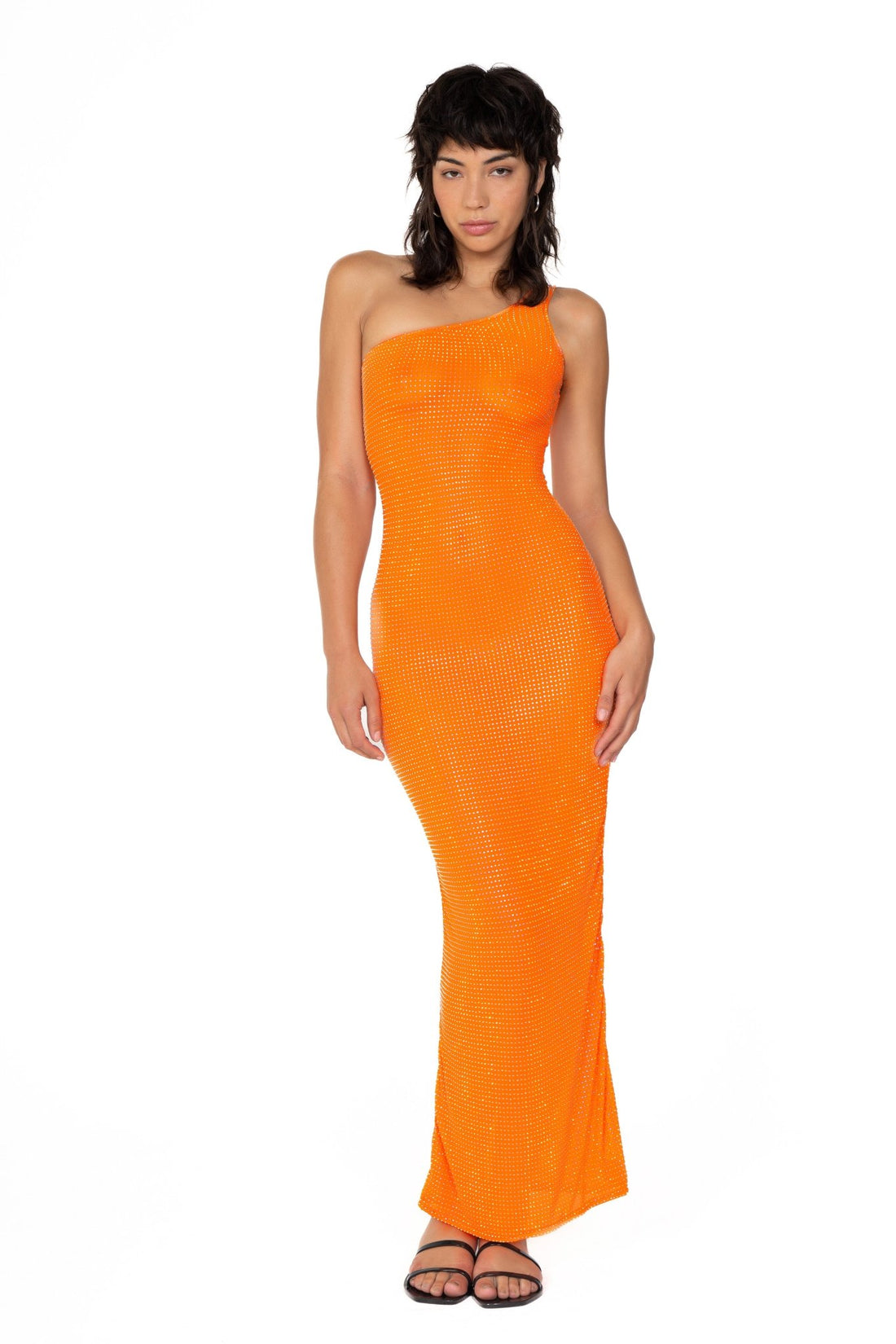 Crystal Embellished One Shoulder Dress - Jasmine Elaine