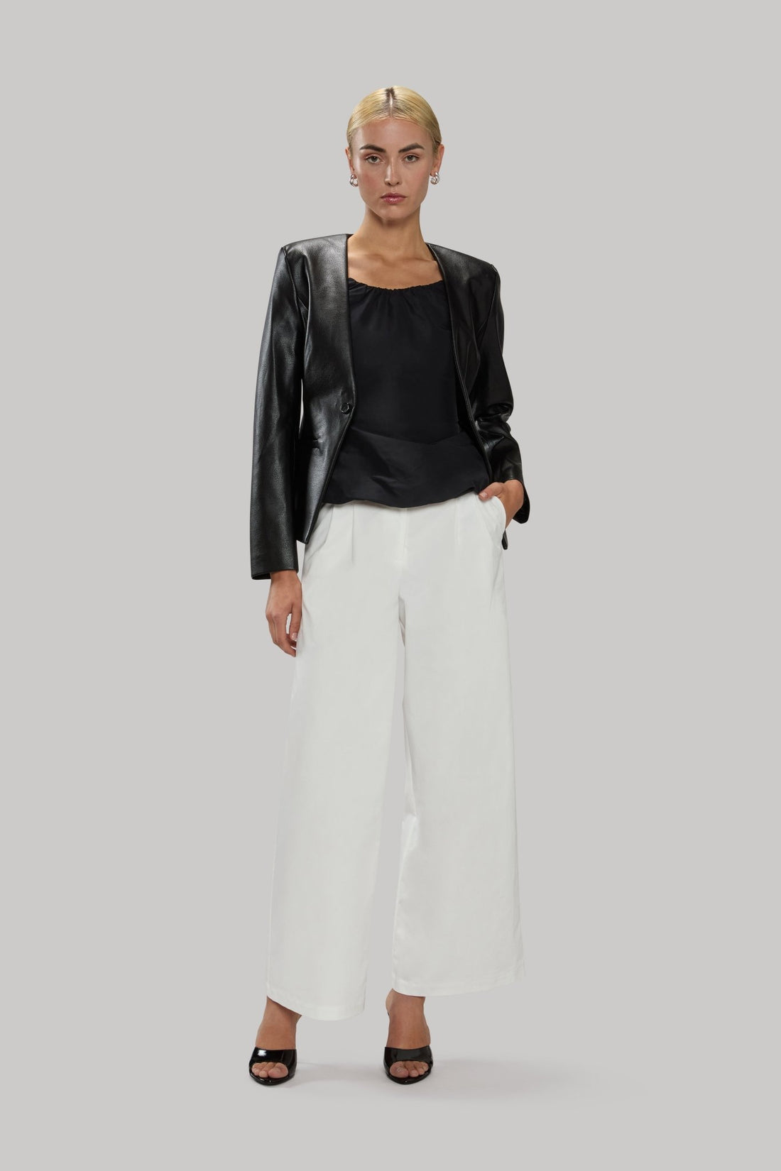 Essential Tailored Leather Blazer - Jasmine Elaine